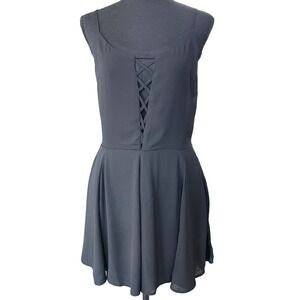 Express Strappy Lace Up Romper Size 14 Black Whimsigoth Festival Night Out Party